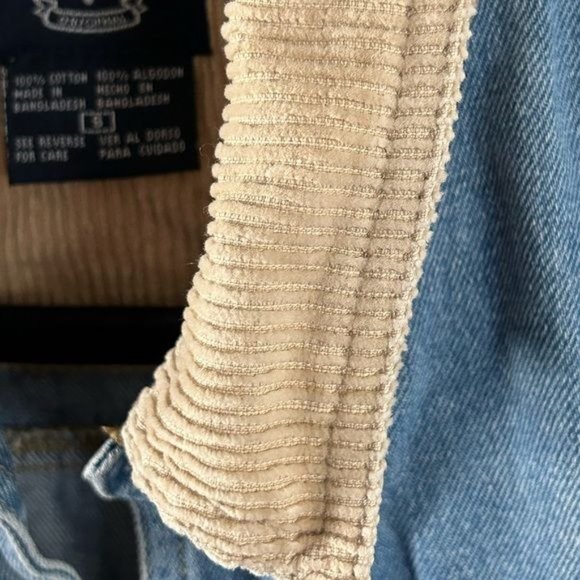 Vintage Solutions! Original Denim Jean Vest Corduroy Collar, Sz Small - Picture 11 of 16